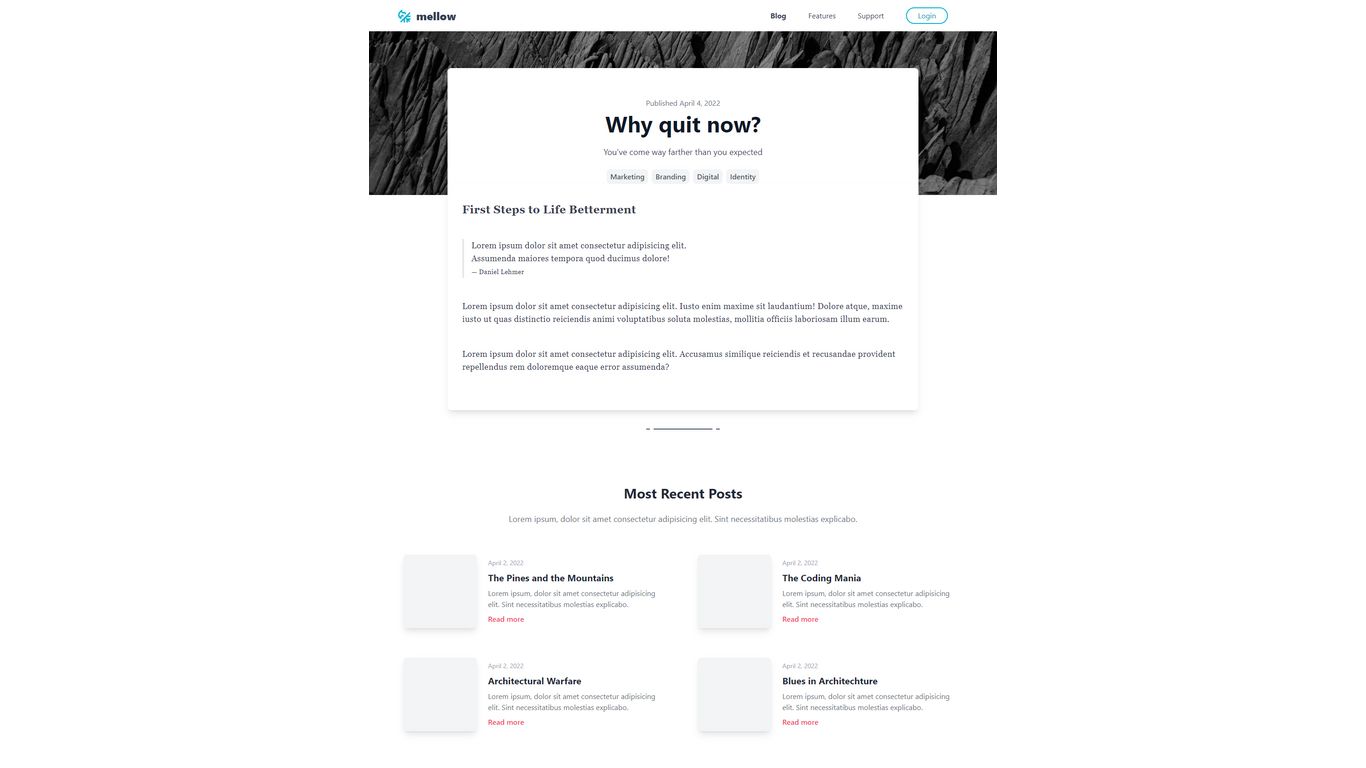 Blog Page Template Tailwind Component