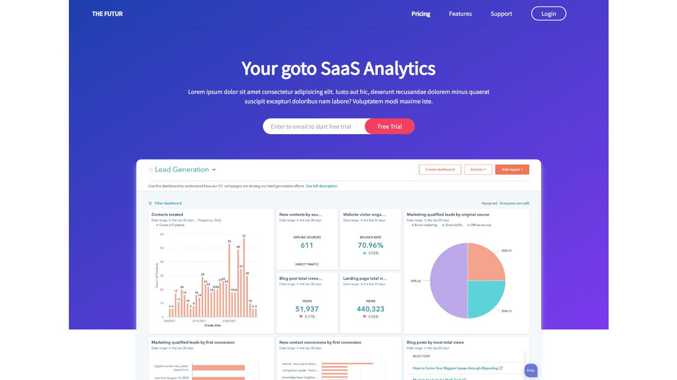 SaaS Hero Section Tailwind Component